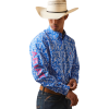 Ariat® Men's Team Steven Fitted Blue Floral Button Down Shirt 10043798