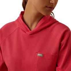 Ariat® Ladies Rebar Cotton Strong™ Teaberry Pink Hooded T-Shirt 10043840 -Wildwest Store 10043840d
