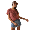 Ariat® Ladies " Farm Hair Don't Care" Graphic Red Clay T-Shirt 10044613 -Wildwest Store 10044613a