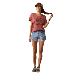 Ariat® Ladies " Farm Hair Don't Care" Graphic Red Clay T-Shirt 10044613 -Wildwest Store 10044613c