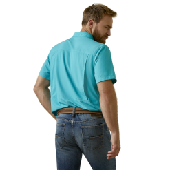 Ariat® Men's VentTEK™ Outbound Fitted Aqua Blue Button Down Shirt 10045036 -Wildwest Store 10045036a