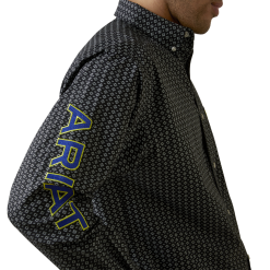 Ariat® Men's Team Peyton Casual Series Black Button Down Shirt 10045064 -Wildwest Store 10045064c