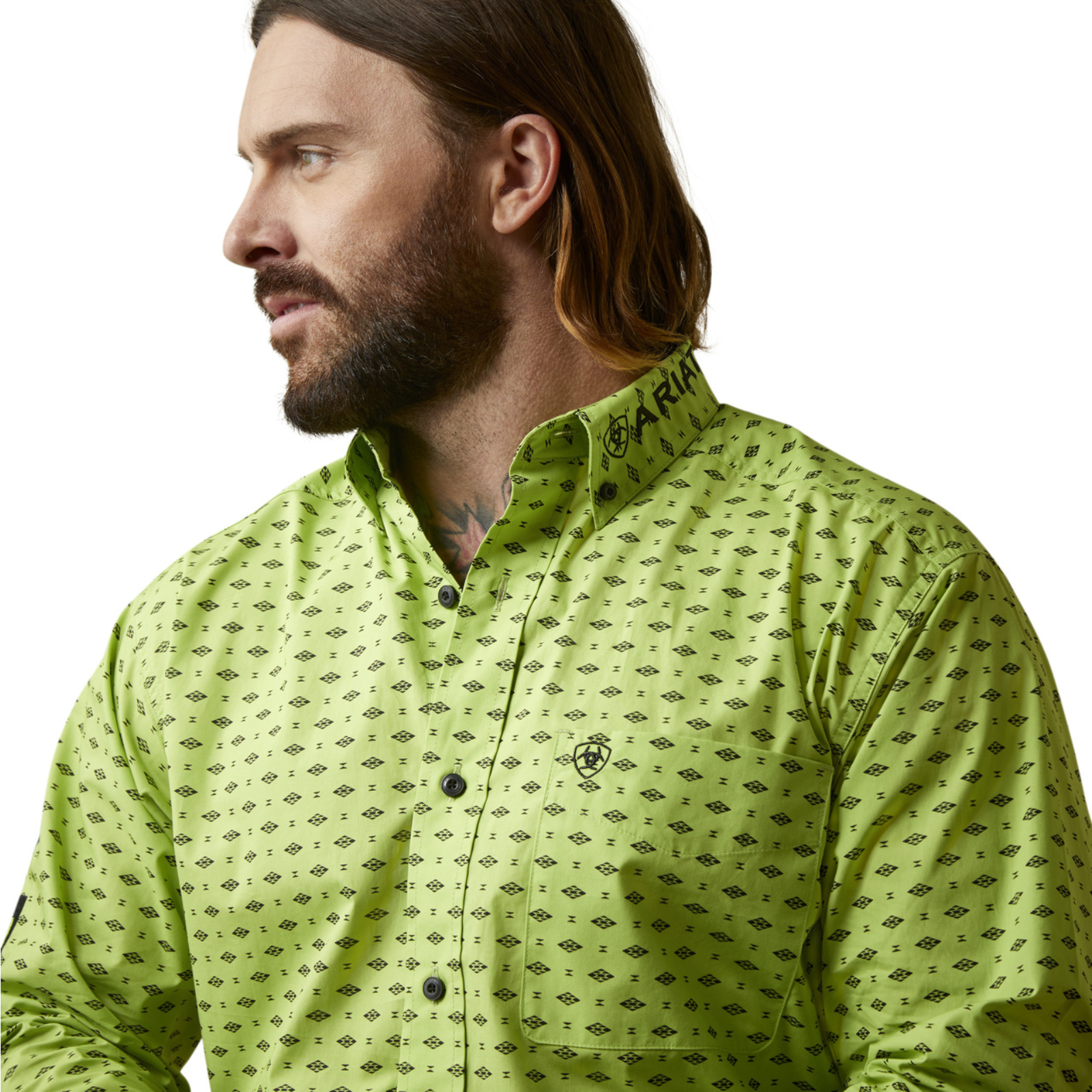 Ariat® Men's Team Pruitt Wasabi Green Casual Button Down Shirt 10045065 Ariat® Men's Team Pruitt Wasabi Green Casual Button Down Shirt 10045065 -Wildwest Store 10045065b