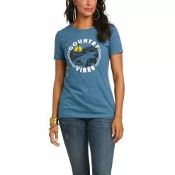 Ariat Ladies Country Vibes Steel Blue Heather Tee 10036636