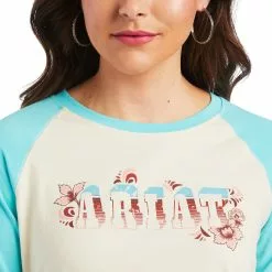 Ariat® Ladies R.E.A.L™ Shadow Logo White Swan & Amazonite T-shirt 10040620 -Wildwest Store 1280 ETYemDlW3Pj31k5h