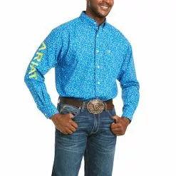 Ariat Mens Casual Series Directoire Blue Button Down Shirt 10035097