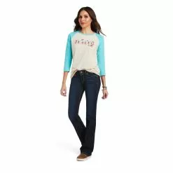 Ariat® Ladies R.E.A.L™ Shadow Logo White Swan & Amazonite T-shirt 10040620 -Wildwest Store 1280 IhavARlUO2D53IVQ
