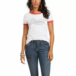 Ariat Women's Blessed White & Red Heather Tee 10036641