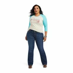 Ariat® Ladies R.E.A.L™ Shadow Logo White Swan & Amazonite T-shirt 10040620 -Wildwest Store 1280 Ursqx6ofpHn61s1u