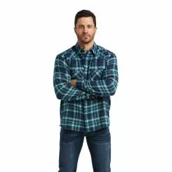 Ariat Men's Hasting Retro Snap Dream Teal Shirt 10038010