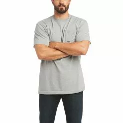 Ariat Men's Rebar Cotton Strong Done Right Grey T-Shirt 10035395