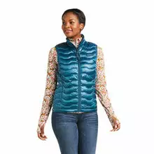 Ariat® Ladies Ideal 3.0 Down Iridescent Teal Packable Vest 10037649