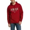 Ariat® Men's Digi Logo Brushed Fleece Red Hoodie 10033149