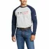 Ariat® Men's Navy USA Flame-Resistant Baseball T-Shirt 10025431 -Wildwest Store 57 4094758f 9048 4f88 bf43 54bf967b3f6d
