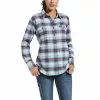 Ariat® Ladies Rebar Flannel DuraStretch Blue Plaid Work Shirt 10032906 -Wildwest Store 57 5b9b6519 d2a9 4580 9551 302b98916fb0