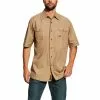 Ariat® Men's Rebar Made Tough Khaki Short Sleeve Work Shirt 10025391 -Wildwest Store 57 697d0924 2b67 4266 9259 042a7b87a300
