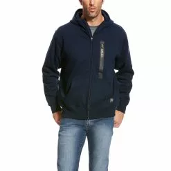 Ariat® Men's Rebar Workman Navy Blue Full Zip Hoodie 10023938