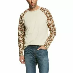 Ariat® Men's FR Sand & Digi Camo Baseball Tee Shirts 10023955