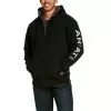 Ariat® Men's Rebar Black All-Weather Zip-Up Logo Hoodie 10027833 -Wildwest Store 57 fbb7ec8a f921 43c9 aa41 599d7ea62141