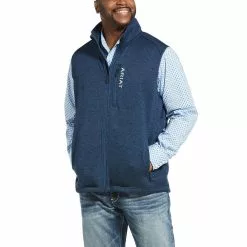 Ariat® Men's Caldwell Indigo Blue Full Zip Sweater Vest 10032953