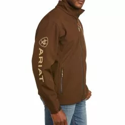 Ariat Men's Logo 2.0 Softshell Dark Brew & Tan Jacket 10035585 -Wildwest Store F20 MNS WEST 10035585 detail02