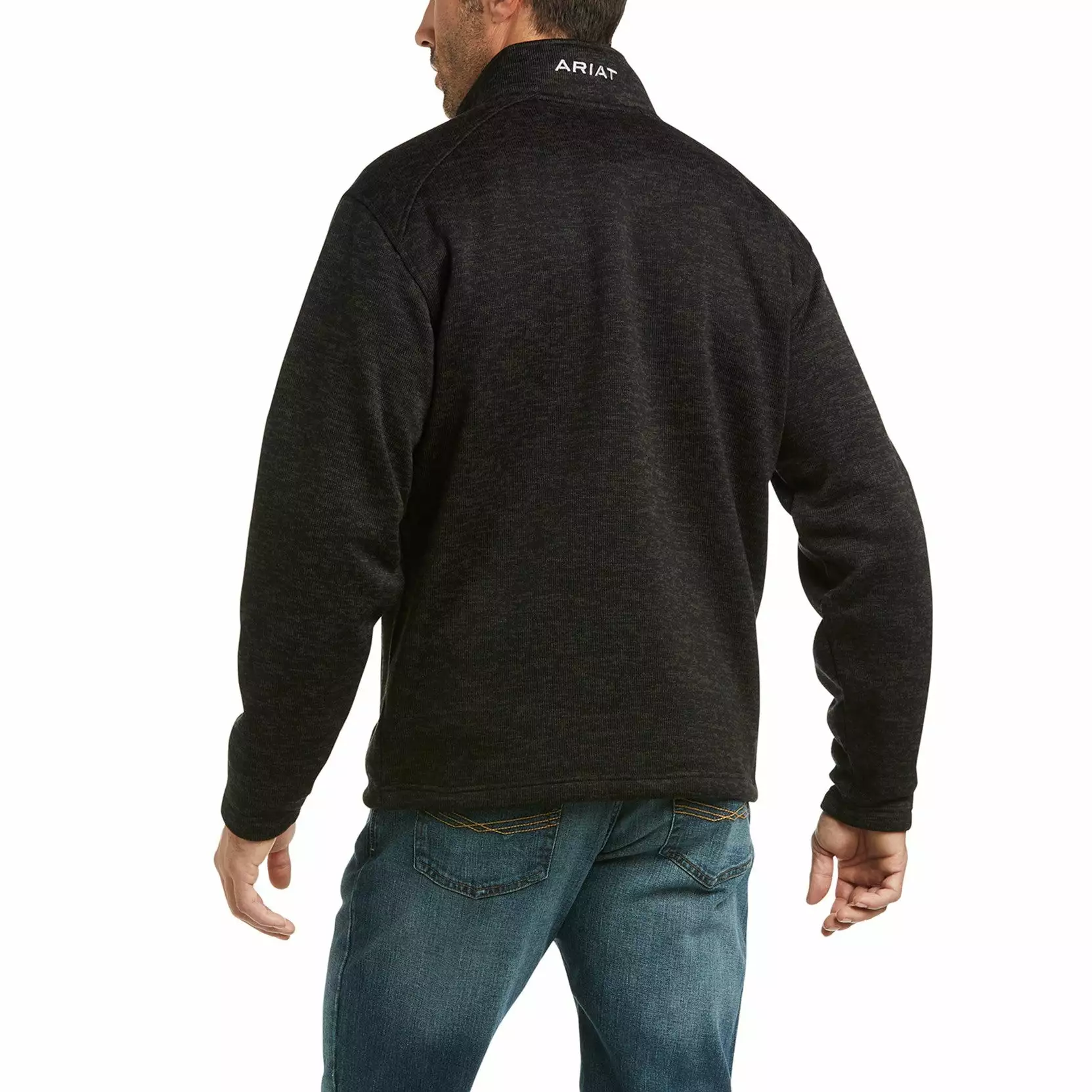 Ariat Men's Caldwell Charcoal Quarter Zip Pullover 10035302 Ariat Men's Caldwell Charcoal Quarter Zip Pullover 10035302 -Wildwest Store F21 MNS WEST 10035302 back