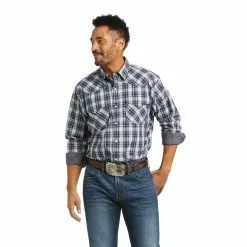 Ariat® Men's Relentless Valorous Stretch Snap Pupil Blue Shirt 10036978
