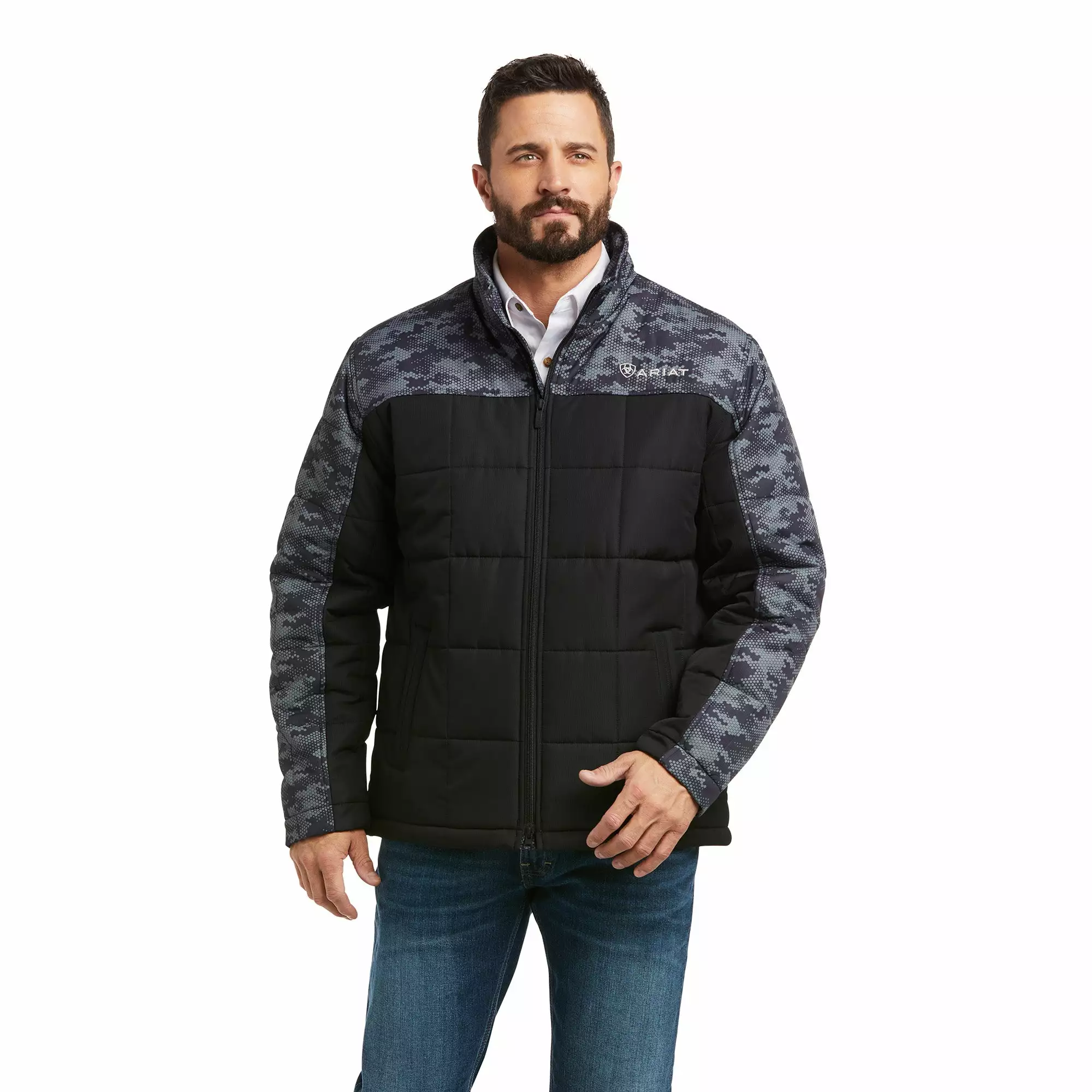 Ariat Men's Crius Insulated Black/Camo Concealed Carry Jacket 10037059 Ariat Men's Crius Insulated Black/Camo Concealed Carry Jacket 10037059 -Wildwest Store F21 MNS WEST 10037059 front