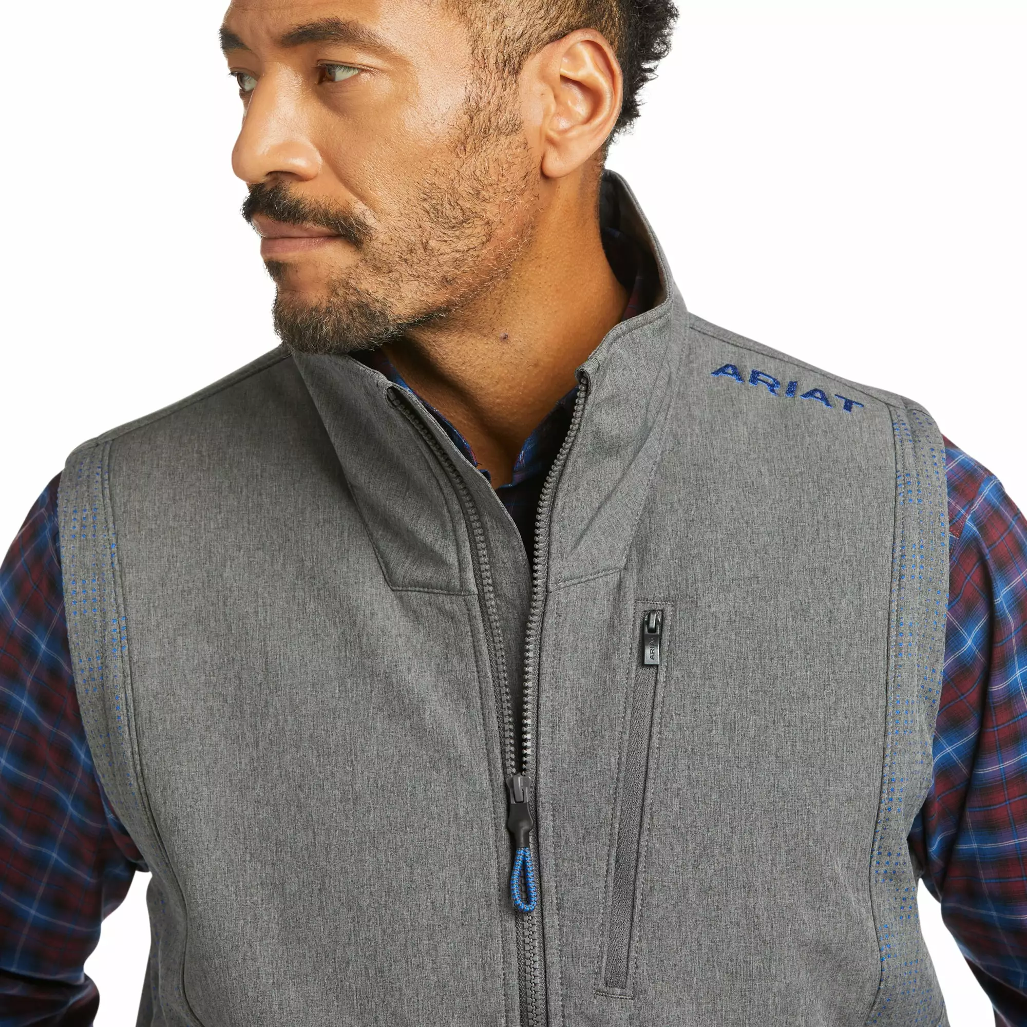Ariat Men's Vernon Vent Charcoal and Cobalt Softshell Vest 10037496 Ariat Men's Vernon Vent Charcoal And Cobalt Softshell Vest 10037496 -Wildwest Store F21 MNS WEST 10037496 detail04