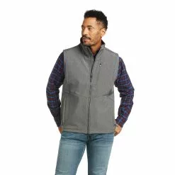 Ariat Men's Vernon Vent Charcoal And Cobalt Softshell Vest 10037496