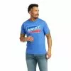 Ariat Men's Short Sleeve Royal Heather Blue T-Shirt 10037834 -Wildwest Store F21 MNS WEST 10037834 front