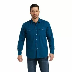 Ariat® Men's Jurlington Teal Snap Button Shirt 10038080