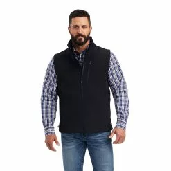 Ariat Men's Vernon Vent Black And Grey Softshell Vest 10038498