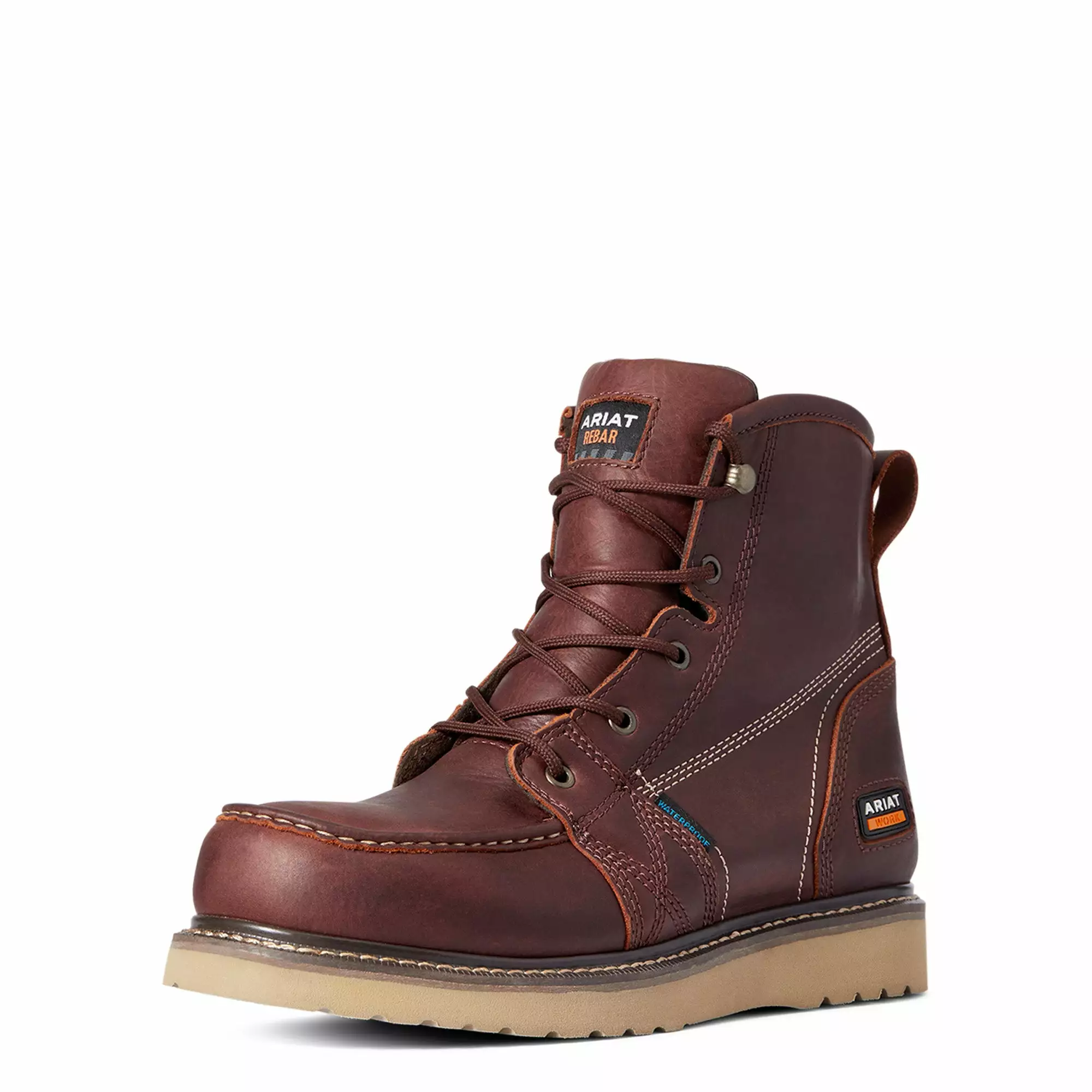 Ariat Men's Rebar Wedge MOC Toe 6" H2O Rusted Copper Boot 10035916 Ariat Men's Rebar Wedge MOC Toe 6" H2O Rusted Copper Boot 10035916 -Wildwest Store F21 MNS WORK 10035916 3 4 front