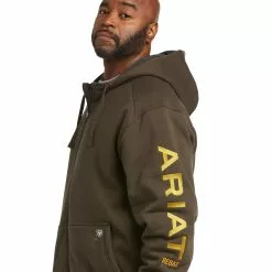 Ariat Men's Rebar All Weather Brown Full Zip Hoodie 10037644 -Wildwest Store F21 MNS WORK 10037644 detail05