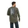 Ariat Men Rebar Workman Alloy Flag Sage Heather Graphic Shirt 10037704
