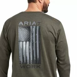 Ariat Men Rebar Workman Alloy Flag Sage Heather Graphic Shirt 10037704 -Wildwest Store F21 MNS WORK 10037704 detail01 1