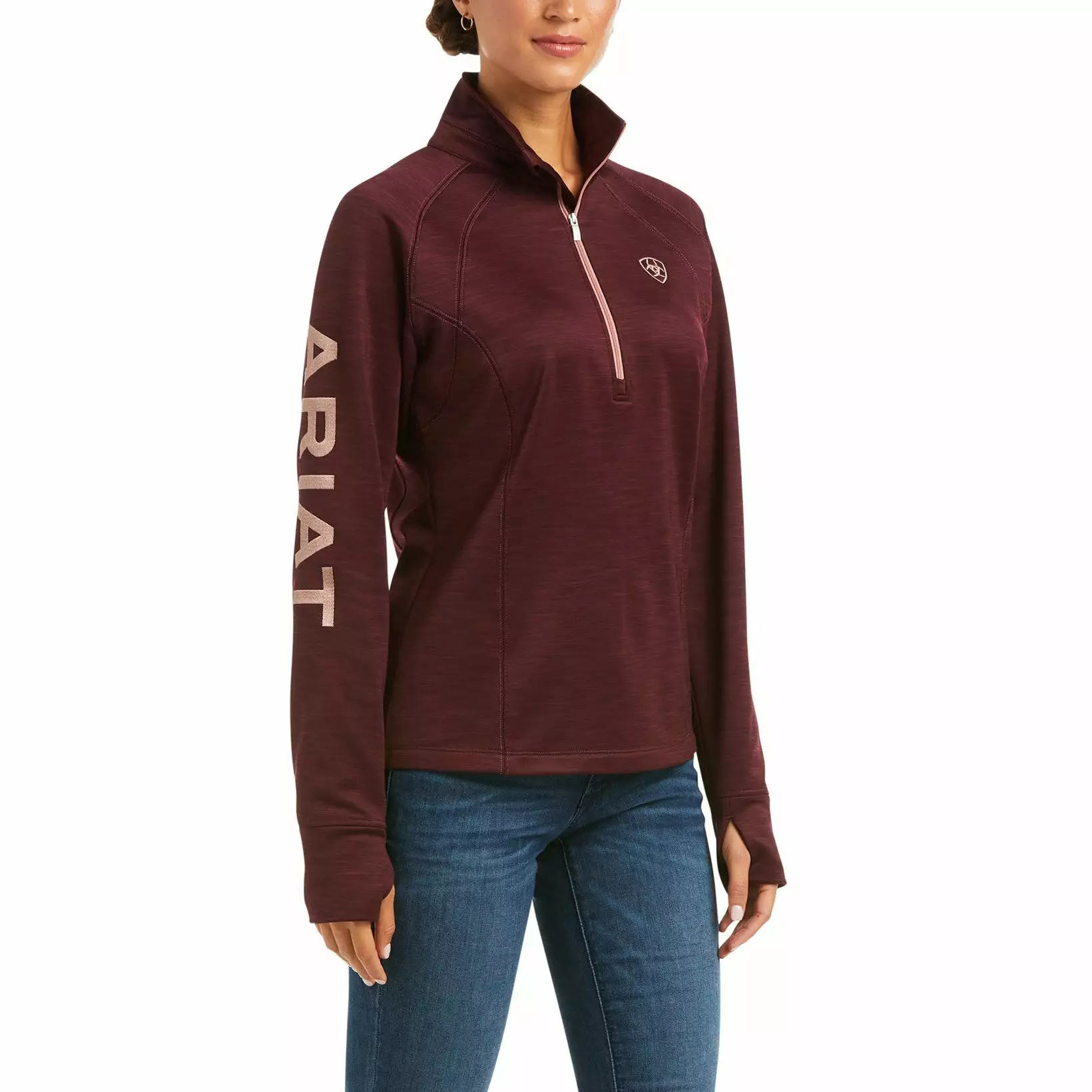 Ariat Ladies Windsor Wine TEK Team Half Zip Sweatshirt 10037626 Ariat Ladies Windsor Wine TEK Team Half Zip Sweatshirt 10037626 -Wildwest Store F21 WMS ENGL 10037626 front