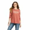 Ariat® Ladies R.E.A.L.™ Logo Marsala Red Long Sleeve T-Shirt 10036966 -Wildwest Store F21 WMS WEST 10036966 front