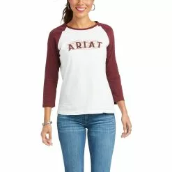 Ariat Ladies REAL Southwest White Baseball Tee 10037527