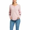 Ariat Ladies REAL Basic Henley Zephyr Long Sleeve Shirt 10037570 -Wildwest Store F21 WMS WEST 10037570 front