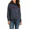 Ariat Ladies REAL Crossover India Ink Blue Sweatshirt 10037573 -Wildwest Store F21 WMS WEST 10037573 front