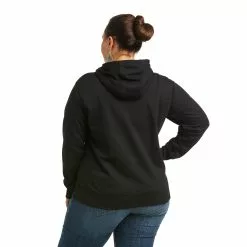 Ariat® Women's REAL™ Black Chest Logo Hoodie 10037576 3 Ariat® Women's REAL™ Black Chest Logo Hoodie 10037576 -Wildwest Store F21 WMS WEST 10037576 back plus
