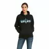 Ariat® Women's REAL™ Black Chest Logo Hoodie 10037576 -Wildwest Store F21 WMS WEST 10037576 front 1