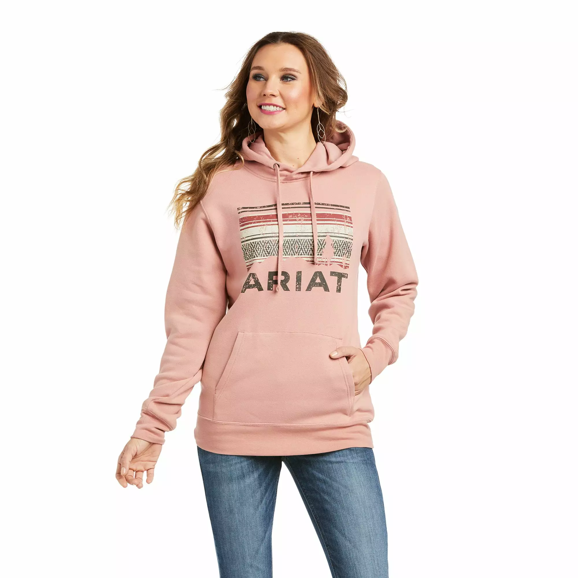 Ariat Women's R.E.A.L.™ Ash Rose Graphic Logo Hoodie 10037580 Ariat Women's R.E.A.L.™ Ash Rose Graphic Logo Hoodie 10037580 -Wildwest Store F21 WMS WEST 10037580 front