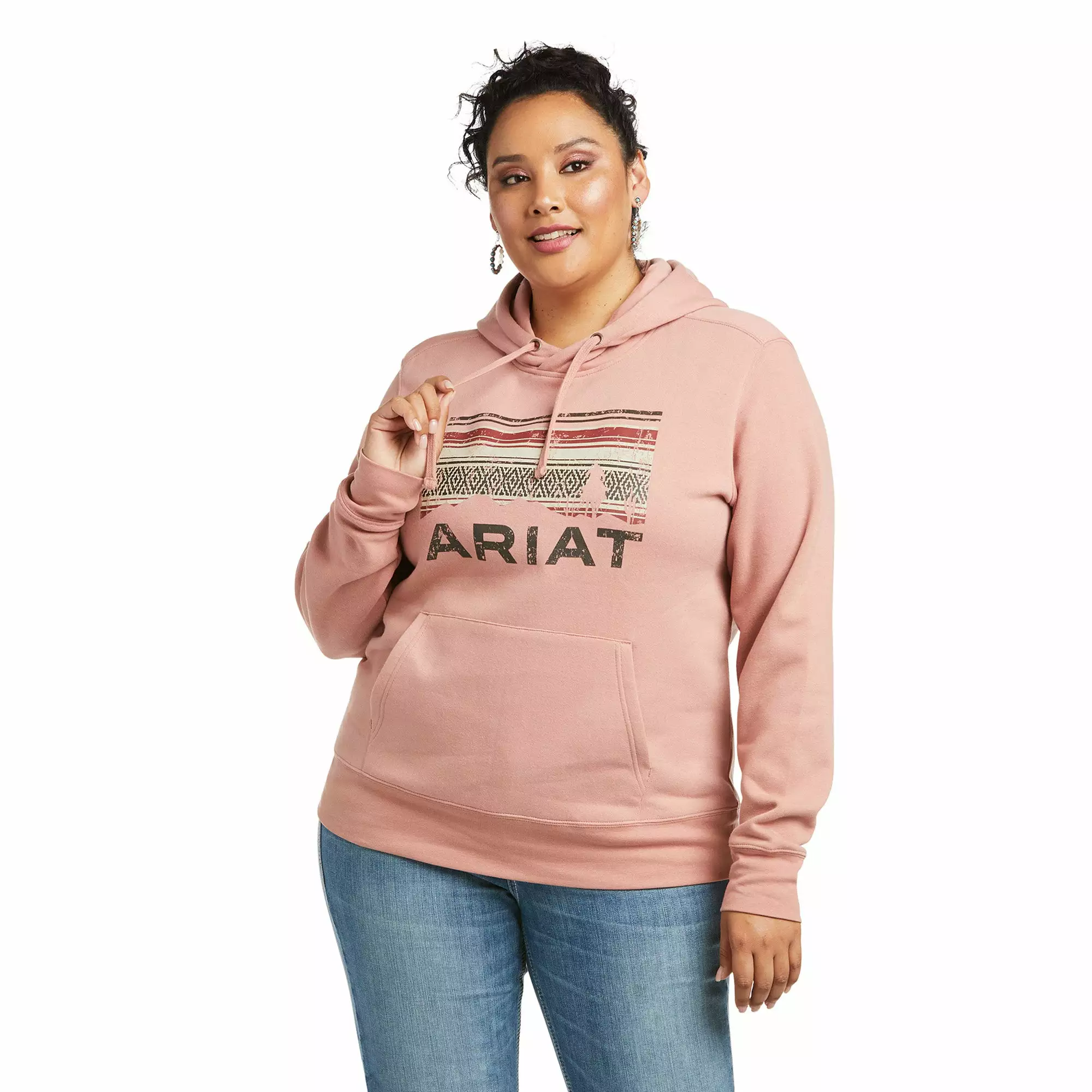 Ariat Women's R.E.A.L.™ Ash Rose Graphic Logo Hoodie 10037580 Ariat Women's R.E.A.L.™ Ash Rose Graphic Logo Hoodie 10037580 -Wildwest Store F21 WMS WEST 10037580 front plus