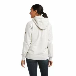 Ariat® Ladies REAL Elevated Long Sleeve White Sand Hoodie 10037895 -Wildwest Store F21 WMS WEST 10037895 back