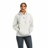Ariat® Ladies REAL Elevated Long Sleeve White Sand Hoodie 10037895 4 Ariat® Ladies REAL Elevated Long Sleeve White Sand Hoodie 10037895 -Wildwest Store F21 WMS WEST 10037895 front