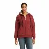 Ariat® Ladies REAL Sherpa Full Zip Rhubarb Hoodie 10037930 -Wildwest Store F21 WMS WEST 10037930 front