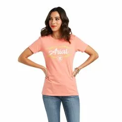 Ariat® Ladies Southwestern Cotton SS Pink T-Shirt 10037936